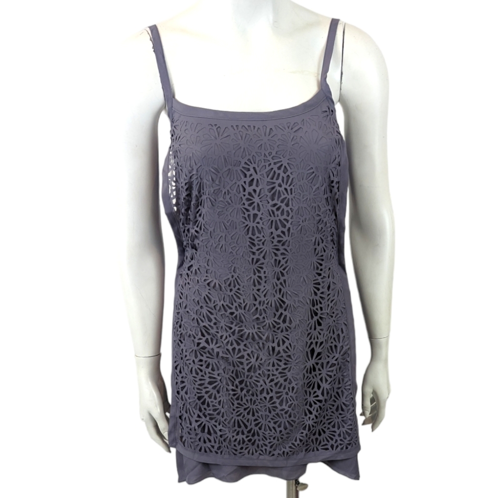 Susana Monaco Laser Cut Slip Dress NEW Womens 4 Purple Sleeveless Cocktail Party